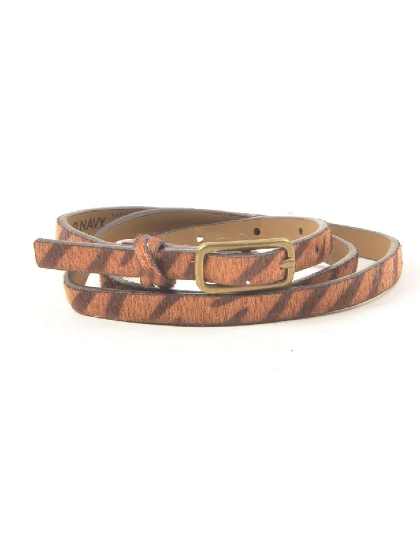 Animal Print Skinny Belt - L Elegant Women's 