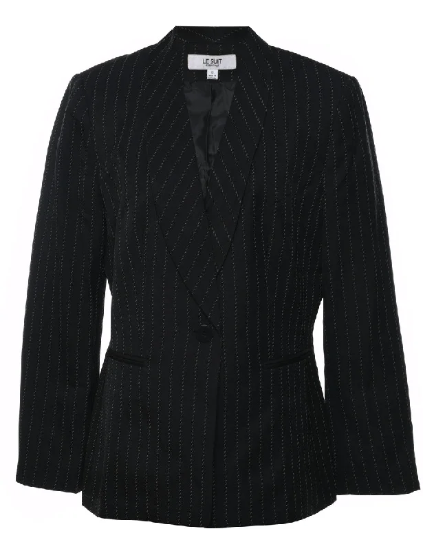Black Striped Blazer - M Athletic Women's 
