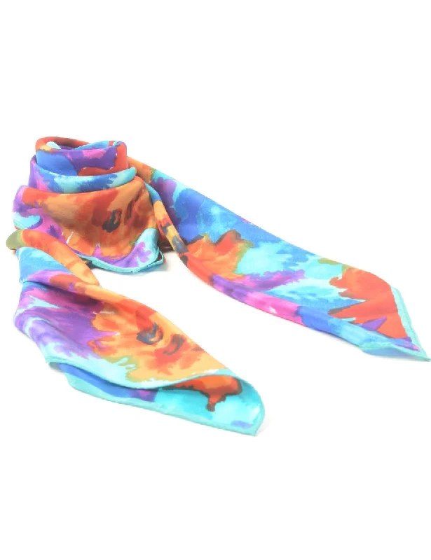 Psychedelic Print Head Scarf - S Cool Women's Distressed