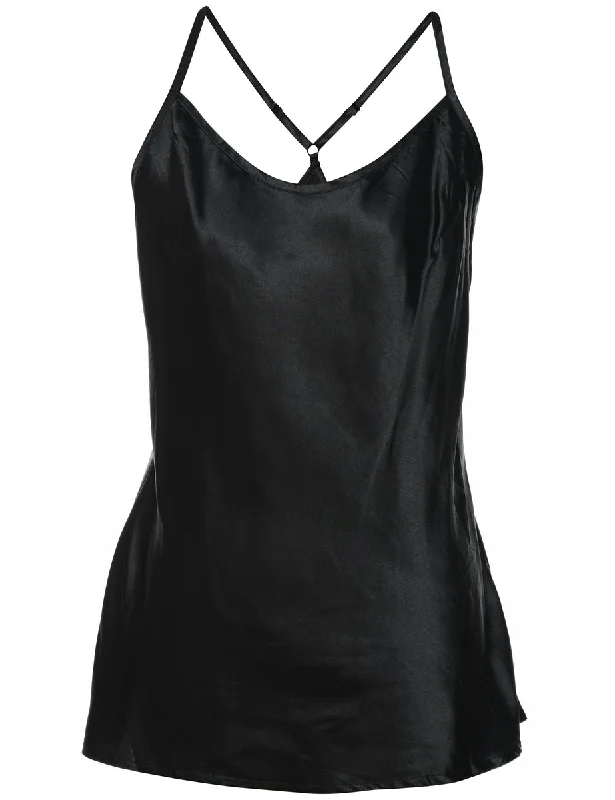 Black Criss-Cross Back Camisole - M Modern Women's 