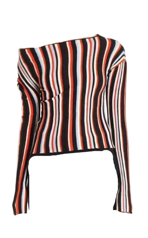 La Maille Striped Wool Knit Top Country