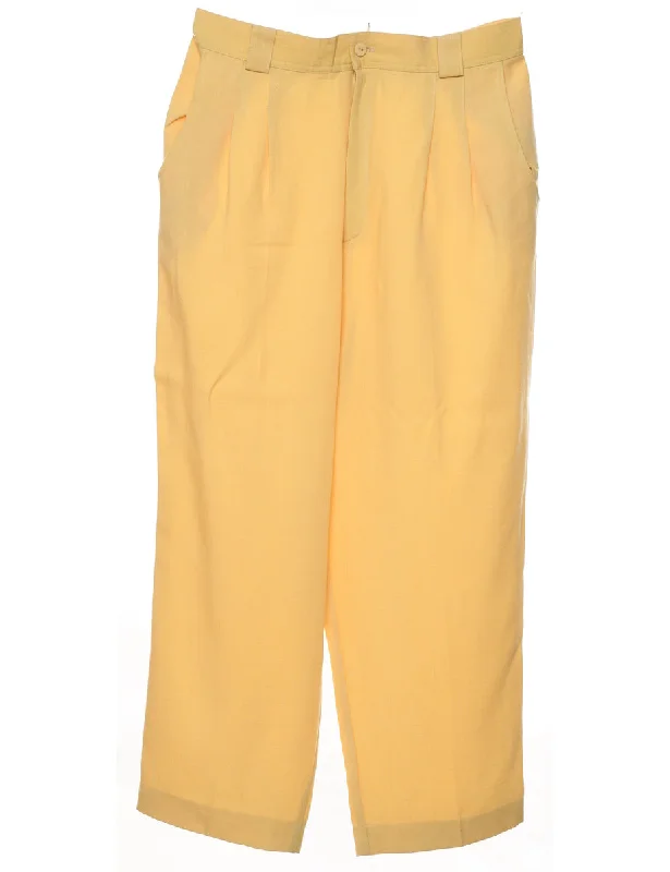 Flared Leg Yellow Trousers - W29 L25 Street