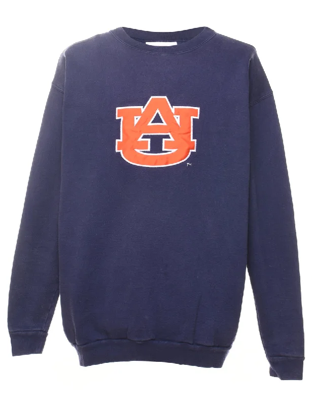 Navy Printed Sweatshirt - XL Elegant Women's 
