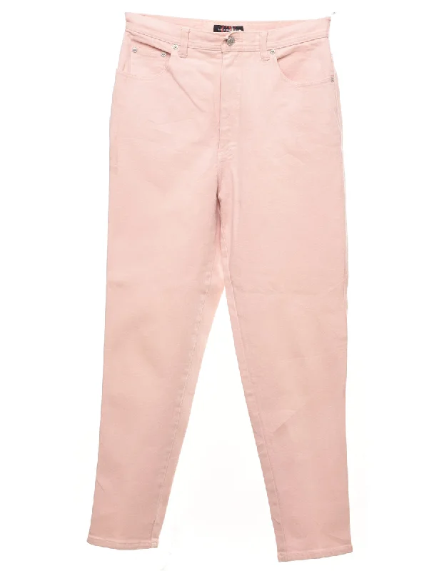 Pale Pink Tapered High Waist Jeans - W29 L30 Sharp Women's Italian