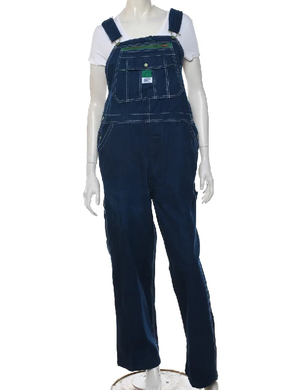 Dark Wash Dungarees - W40 L29 Monochromatic Office Style
