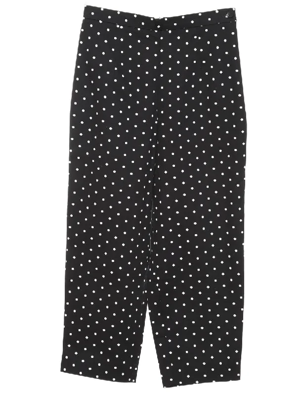 Polka Dot Cropped Trousers - W24 L21 Refined Women's Classic 