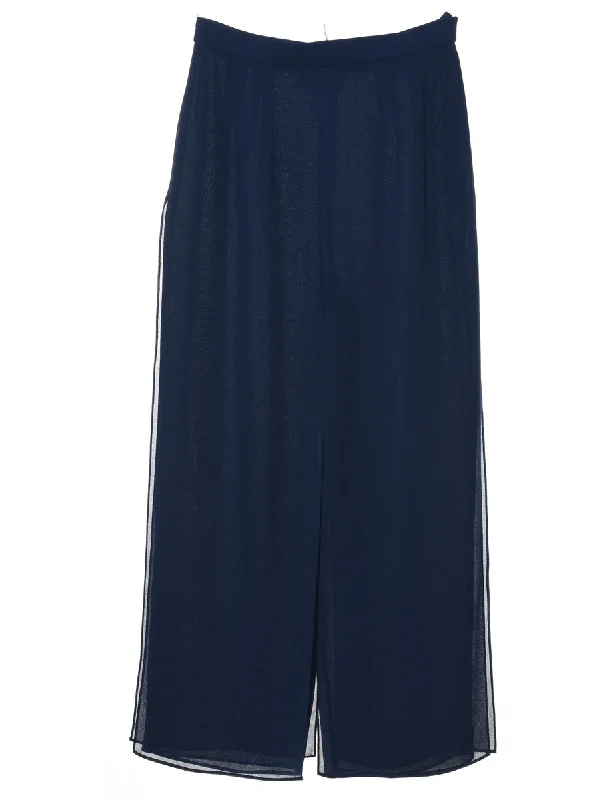 Flared Leg Navy Trousers - W28 L29 Practical Women's Quick - dry