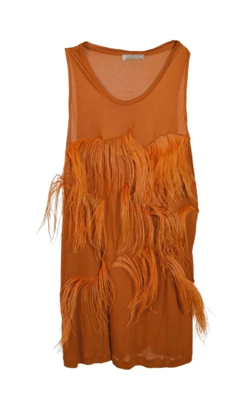 Amber Feather-embellished stretch-jersey top Refined Women's 