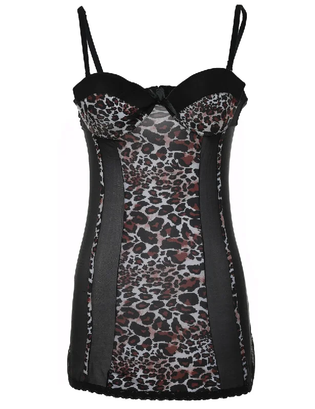 Leopard Print Boned Slip  - S Australian Beach