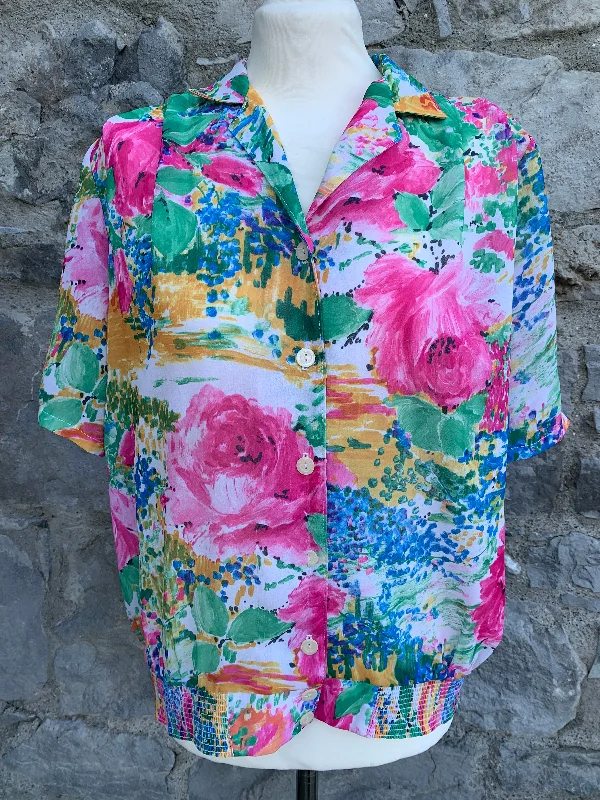 Paul Separates 80s floral top  uk 12 Bold Women's Statement