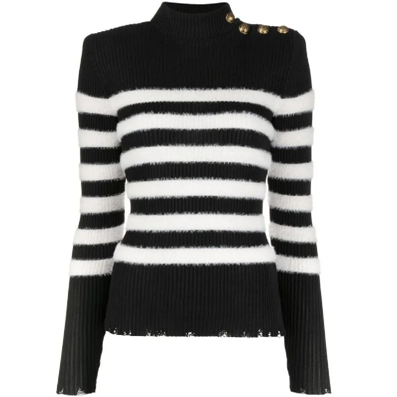 Rib Knit Striped Sweater Business