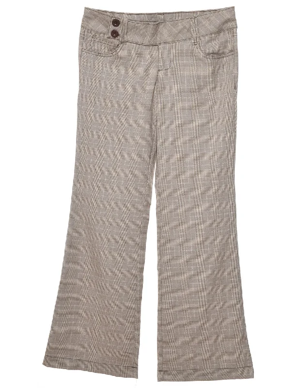 Dogtooth Checks Flared Trousers - W32 L33 Compression