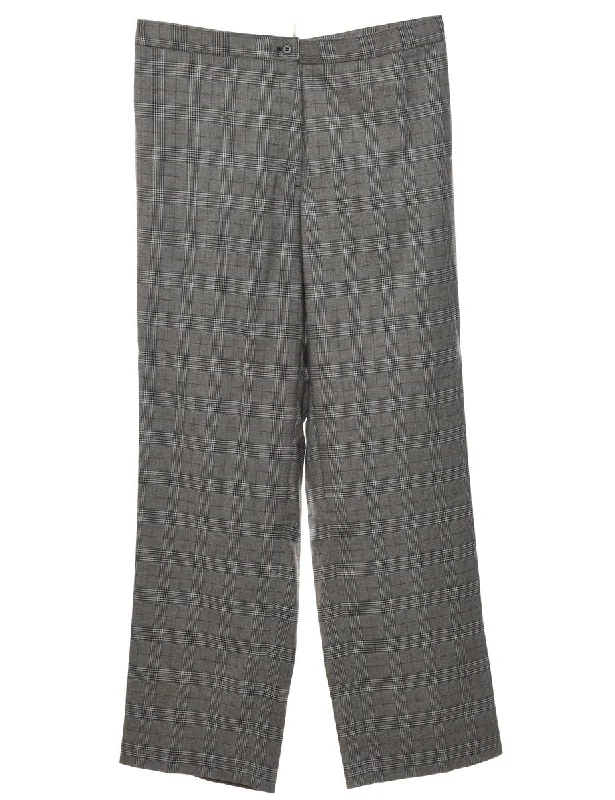 Grey Checked Trousers - W33 L29 Sophisticated Women's Tailored