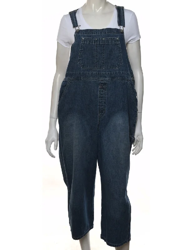 Medium Wash Classic Dungarees - W40 L21 Sporty Women's Athleisure 