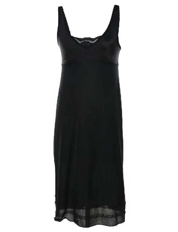 Black Lace Trim Nightdress - XS Bold Women's Statement