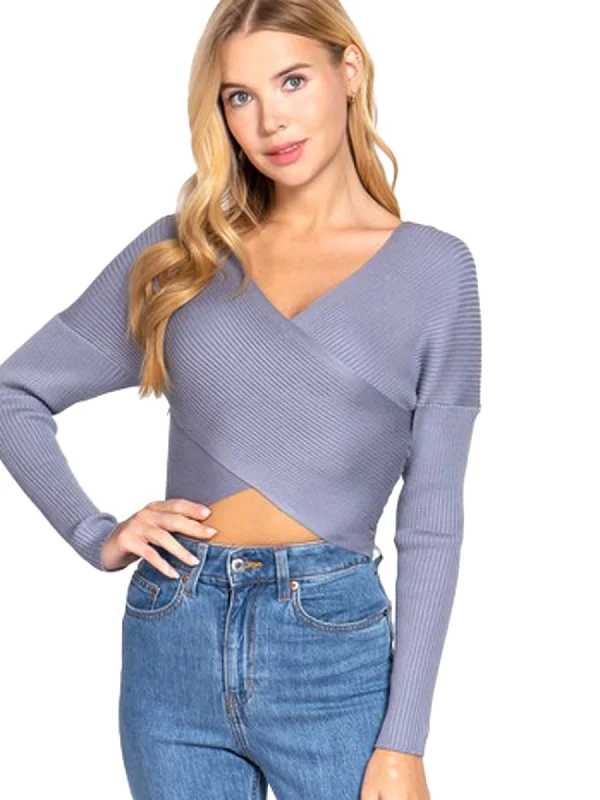 Active USA Deep-V Bandage Crossed Top Confident Women's Power