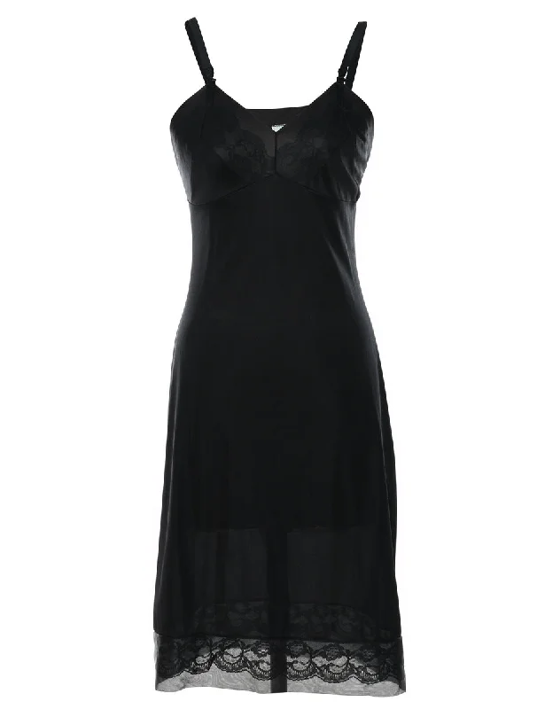 Black Sheer Effect Lace Slip - XS Bold Women's Statement