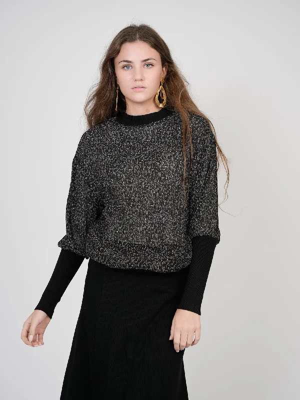 Coco Printed Pleated Chiffon Dolman Top Street