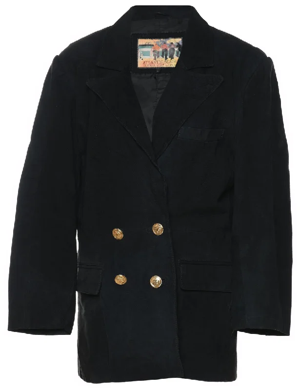 Double Breasted Classic Suede Jacket - M Luxurious Women's High -  end