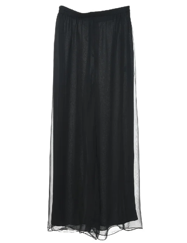Black Flared Leg Palazzo - W28 L30 Bold Women's Animal Print