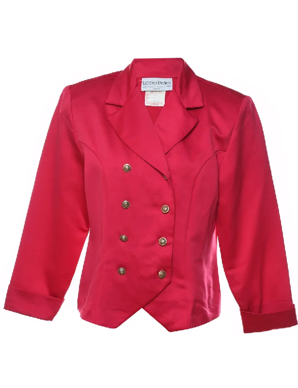 Pink Double-Breasted Blazer - M Modern Women's 