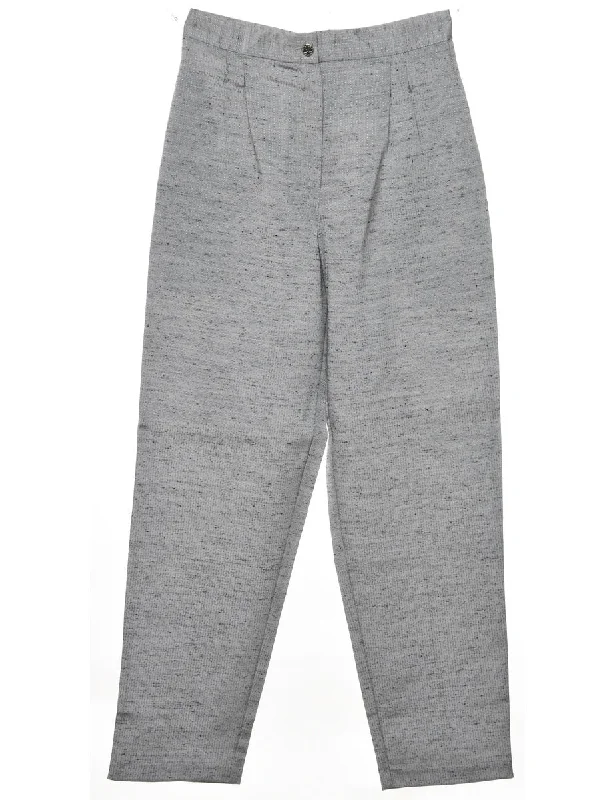 Grey Tapered Trousers - W26 L30 Sporty Women's Athleisure 