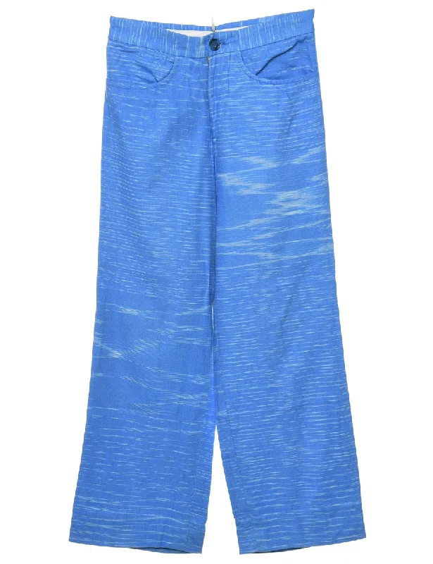 Blue Striped Trousers - W28 L31 Casual Women's Loose - fitting