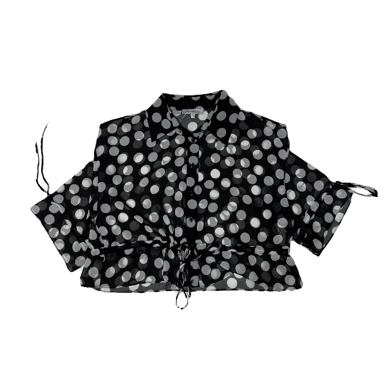 Blue Pearla Mesh Polka Dot Top Refined Women's Velvet