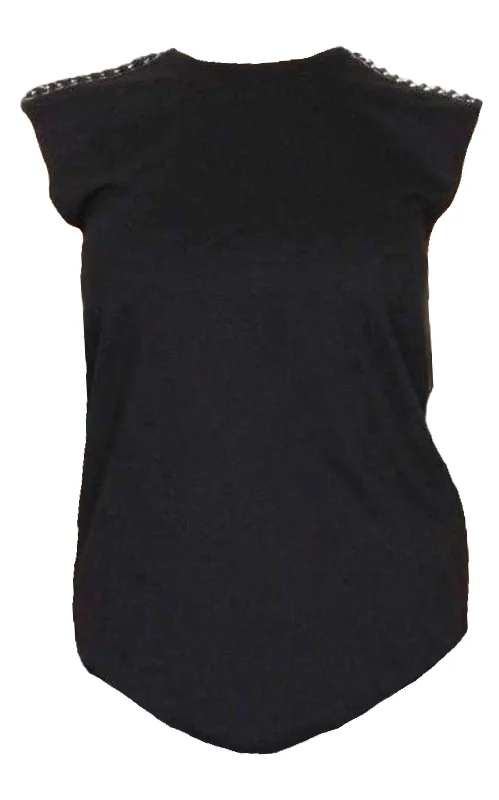 Black & Gold Chain Trimmed Tank Top Earthy Women's 