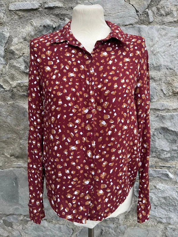 Maroon spotty shirt  uk 8-10 Cozy Women's Winter