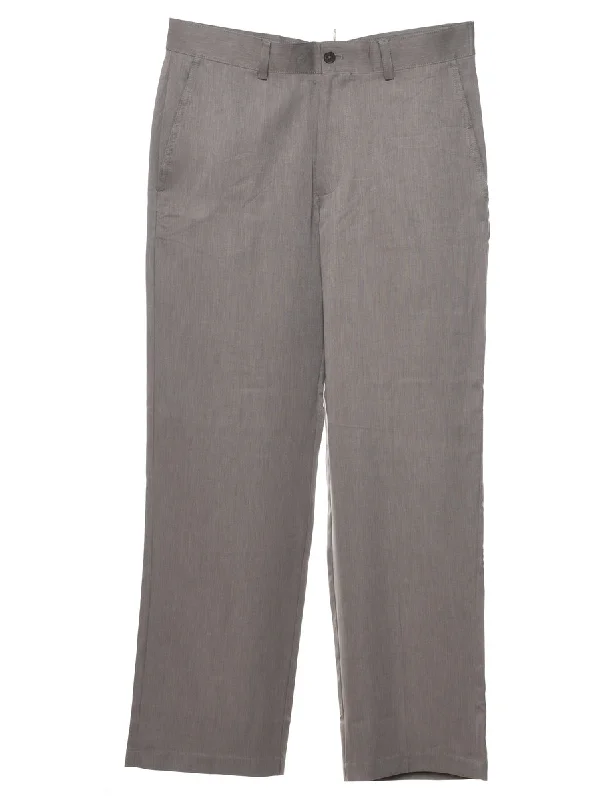 Izod Grey Trousers - W32 L30 Artistic Women's Hand - painted