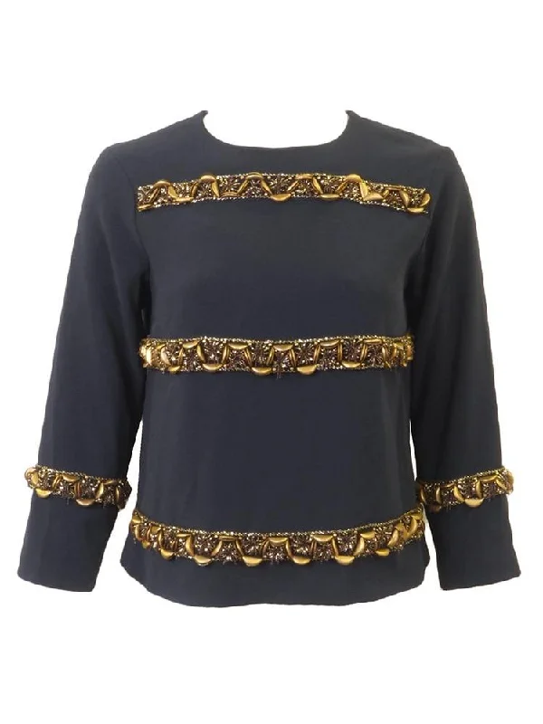 Worth New York Navy Chain Top Disco