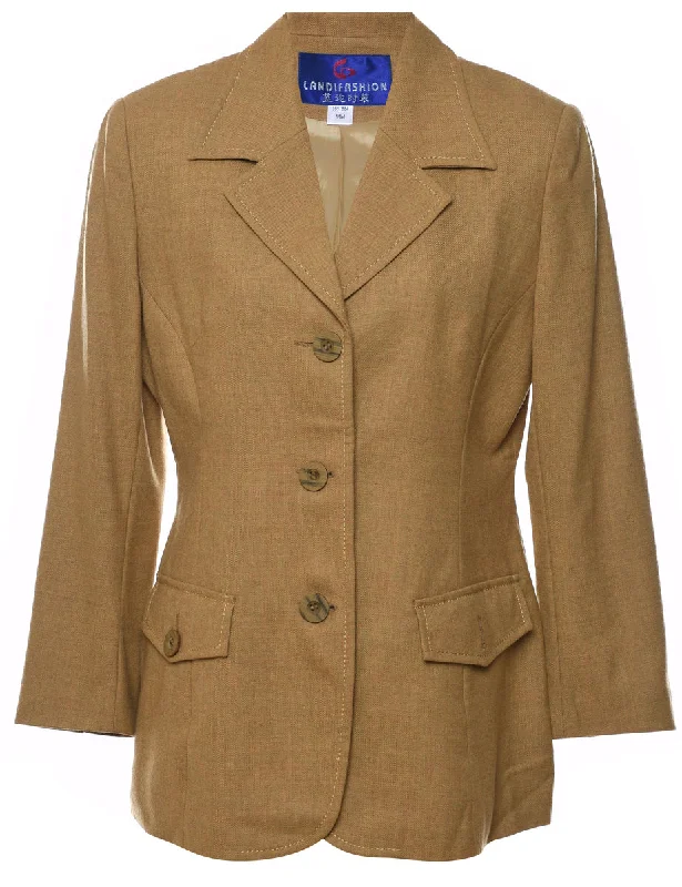 Beige Blazer - M Traditional Women's 