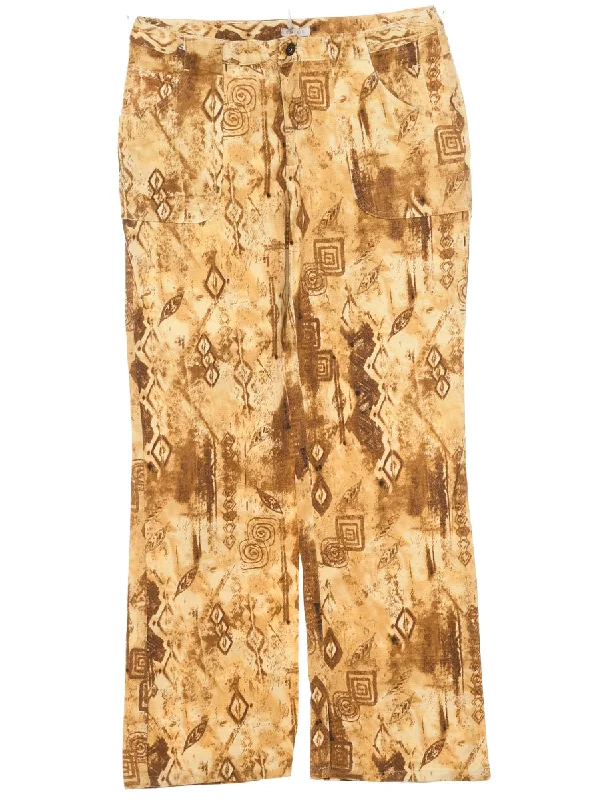 Light Brown Trousers - W30 L30 Vintage Women's 1970S 