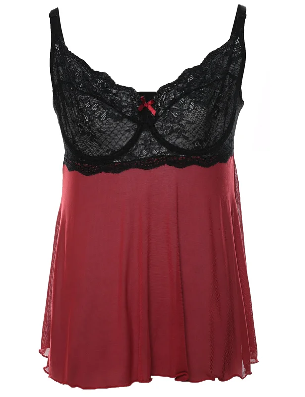 Maroon & Black Babydoll  - M Dynamic Women's Moto