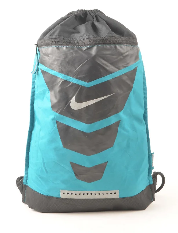 Turquoise & Grey Nike Drawstring Backpack - M Relaxed Women's 