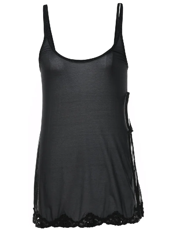 Black Classic Sheer Slip Dress - S Bold Women's Animal Print