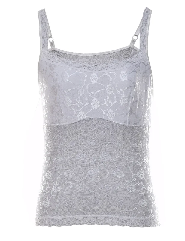 White Lace Classic Camisole - S Tough Women's Military - inspired