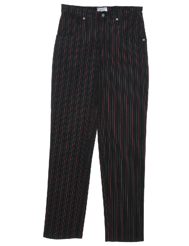 FDJ Pinstriped Smart Trousers - W29 L32 Unique Women's Upcycled