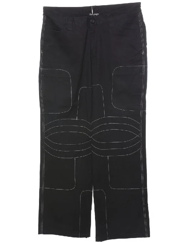 Black Trousers - W32 L30 Rugged Women's Outdoor 