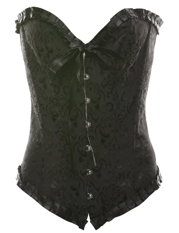 Black Classic Lace Trim Corset - M Earthy Women's Hemp - based