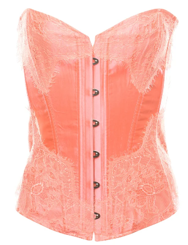 Peach Lace Classic Corset - M Geometric