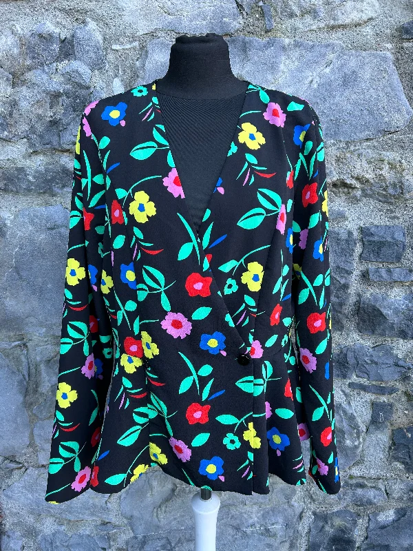 Floral black wrap top uk 14 Refined Women's Velvet