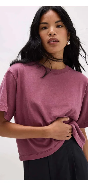Relaxed crop tee burgundy Sleek Women's 