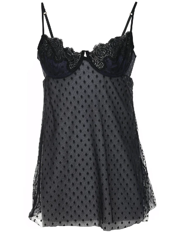 Black Lace Sheer Babydoll - S Practical Women's Quick - dry