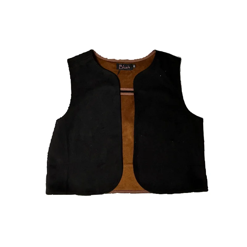 Blush Felt Elegant Vest Cozy Women's Sherpa - lined