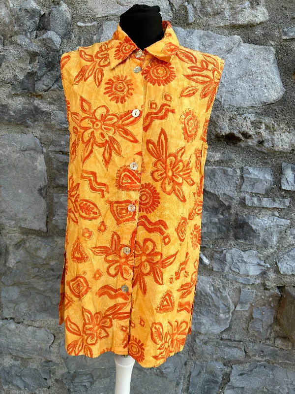 90s orange sun sleeveless top uk 10 garde