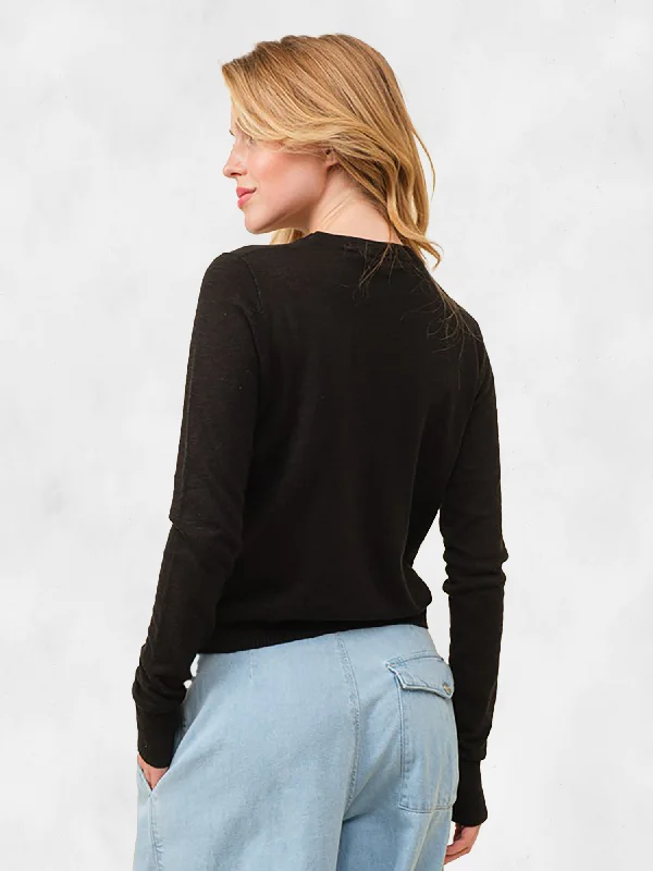 Hersy Long Sleeve Knit Crew Neck Sweater Women