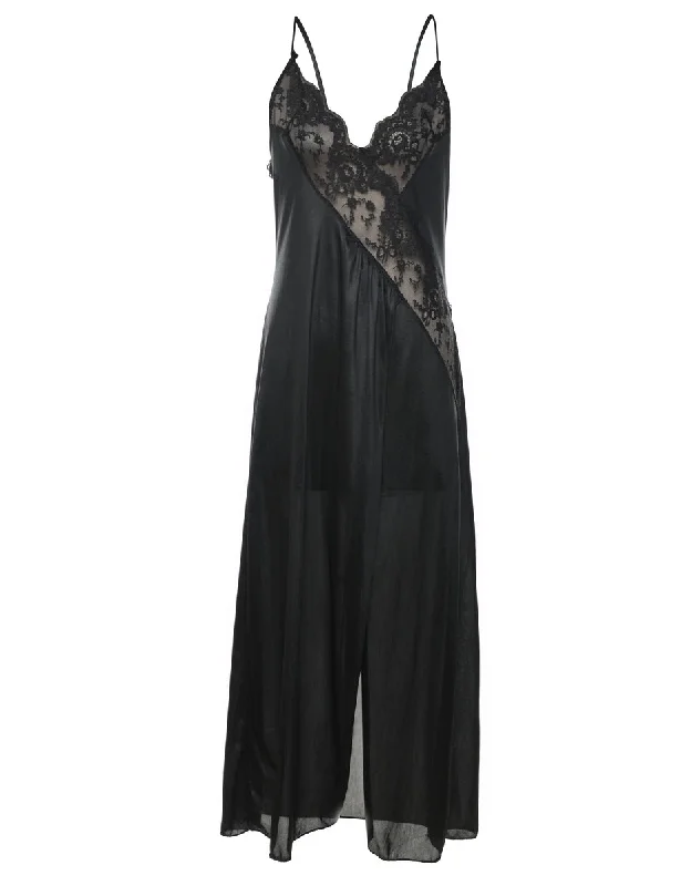 Black Lace Slip Dress - S Elegant Women's 