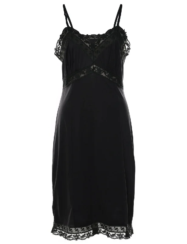 Black Lace Slip Dress - S Preppy Women's College